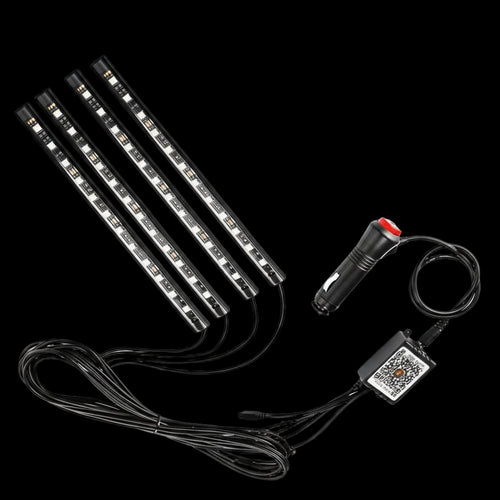 48LED RGB Car LED Strip Lights USB Luces Led Para Auto Atmosphere Decoration Ambient Lamp APP Accessories LED Car Interior Light